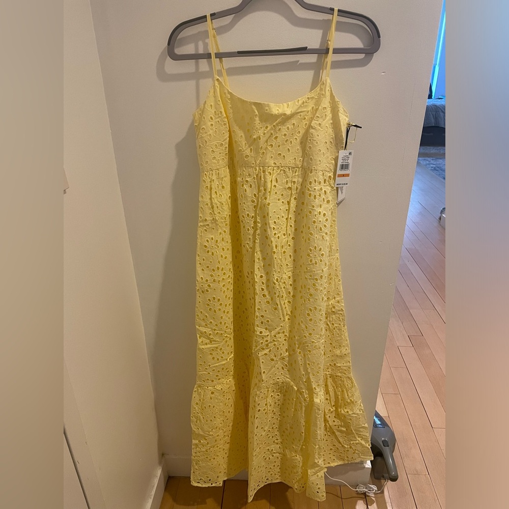 1. State Light Yellow Textured Dress